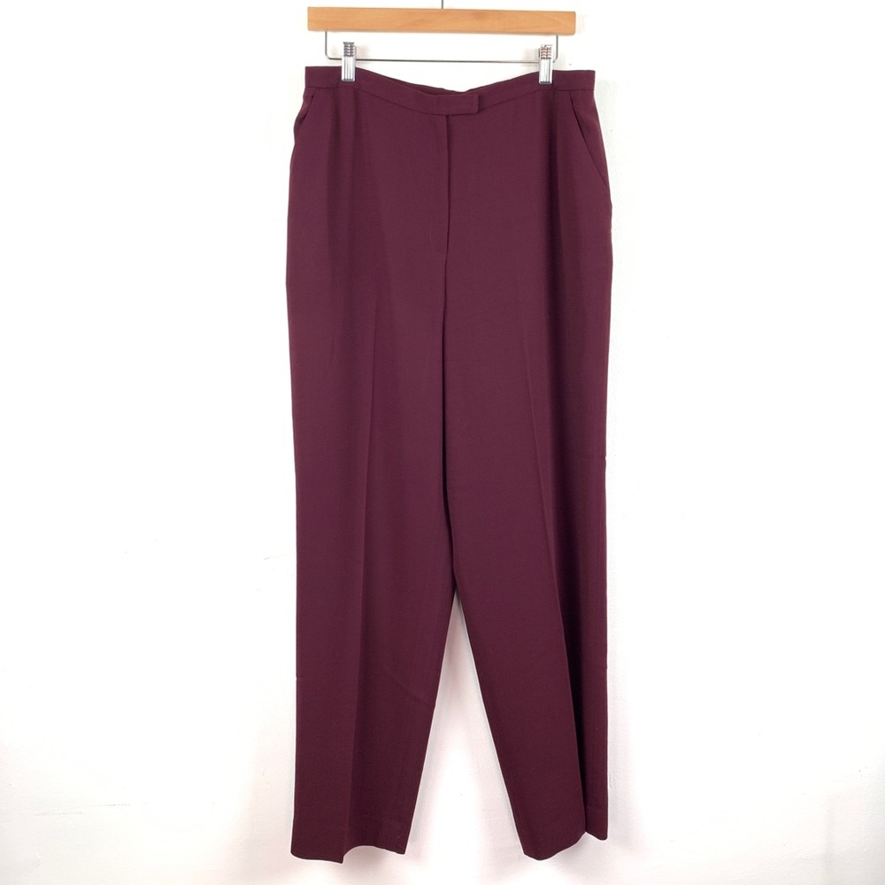 100% Wool Wine Colored Jones NY Dress Pants